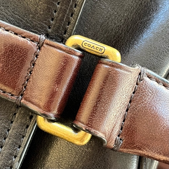 Rare 2-Tone Coach Laptop Bag Briefcase Discontinued Leather EUC - Picture 2 of 6